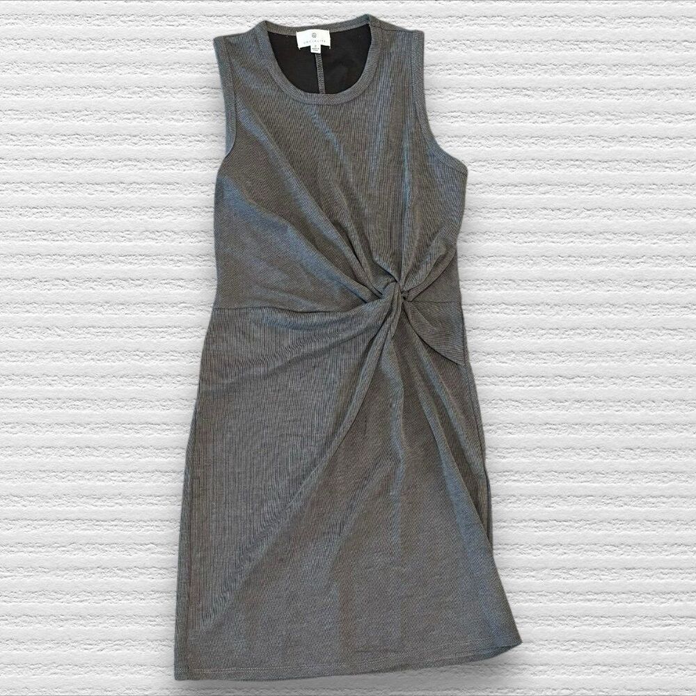 Socialite Small Gray Twist Front Mini Sheath Dress